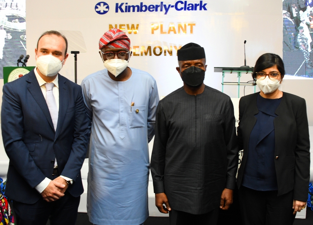 VICE PRESIDENT OSINBAJO, GOV. SANWO-OLU AT THE COMMISSIONING OF NEW KIMBERLY-CLARK NIGERIA PLANT FACTORY